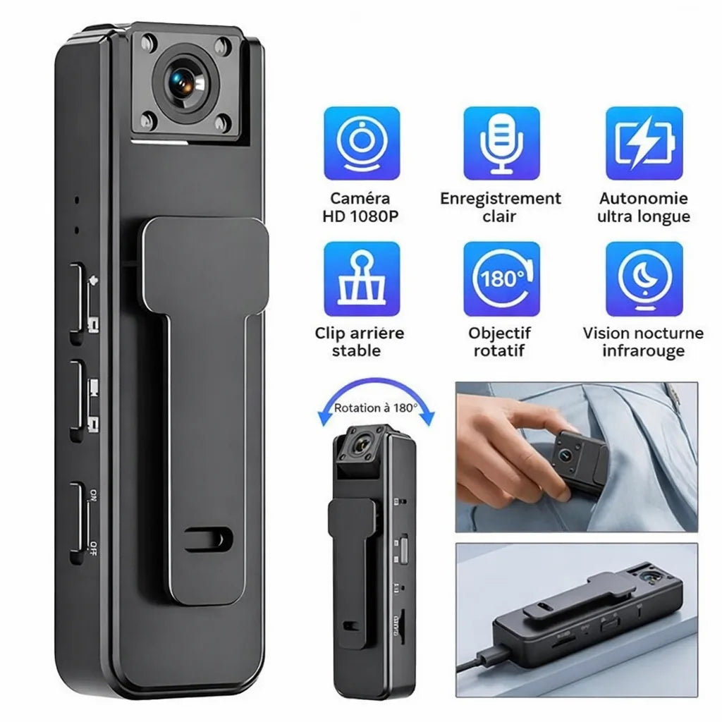FILMEZ EN TOUTE DISCRÉTION, PARTOUT ET À TOUT MOMENT-camera-portable-hd-capturez-des-preuves-nettes - 39$