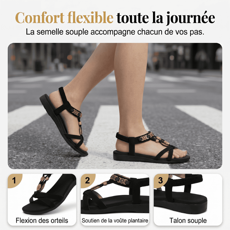 👡 Sandales Plates Respirantes à Bout Rond pour Femme – Légèreté & Style 🌸