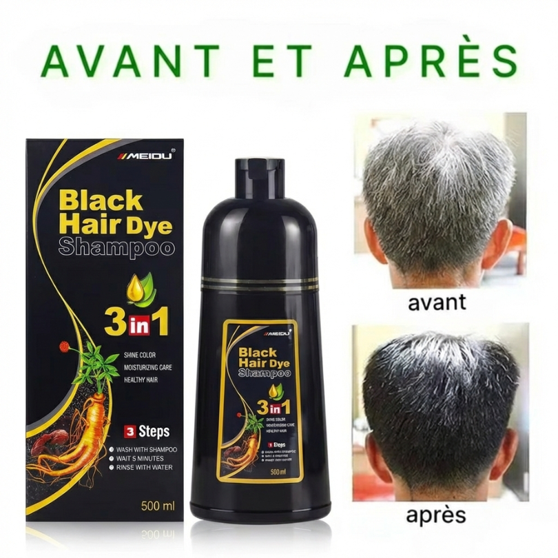 Shampoing colorant noir naturel 3 en 1 : 35$