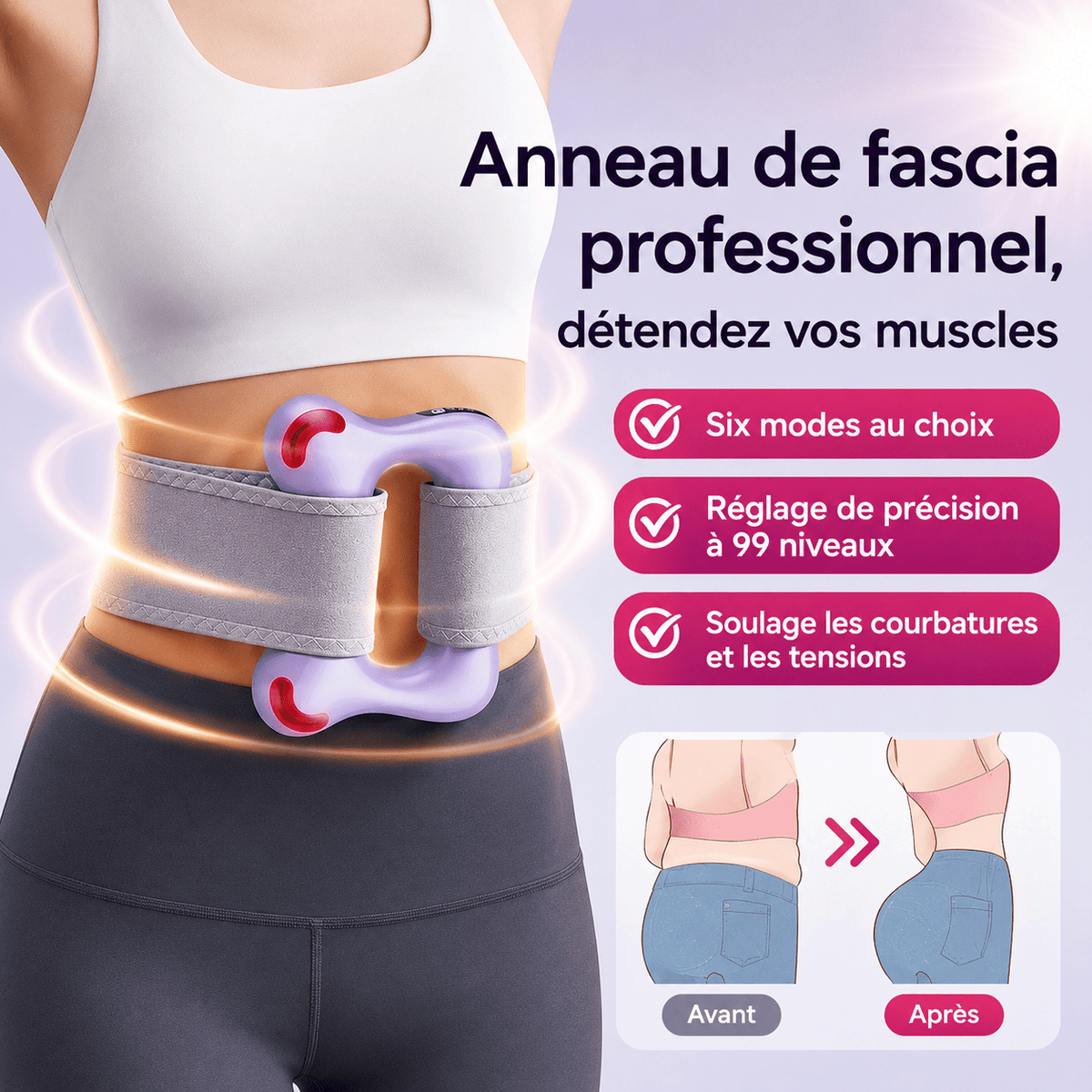Vibration, brûleur de graisse musculaire silencieux - Ceinture amincissante portable - 39$