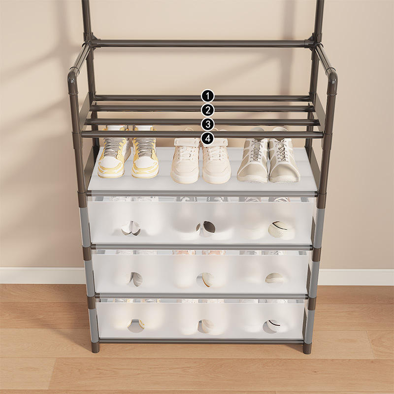 Meuble à chaussures anti-poussières pour entrée, salon, rangement domestique, organisateur de chaussures- 3 niveaux -45$