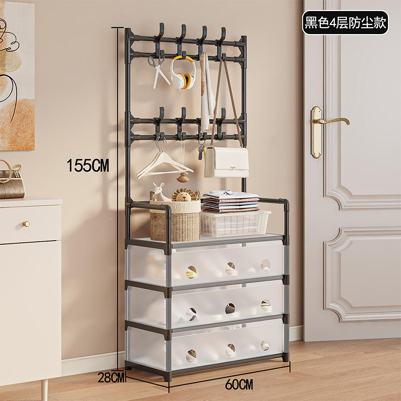 Meuble à chaussures anti-poussières pour entrée, salon, rangement domestique, organisateur de chaussures- 3 niveaux -45$