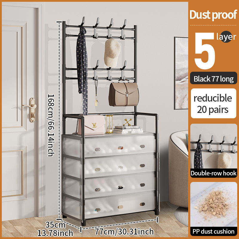 Meuble à chaussures anti-poussières pour entrée, salon, rangement domestique, organisateur de chaussures- 3 niveaux -45$