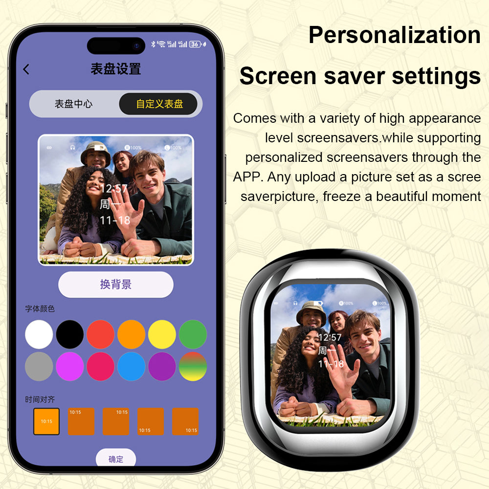 Écouteurs Sans Fil Intelligents SE-ONE TWS, Casque BT à Écran Tactile, Push de Messages et Écouteurs Tactiles