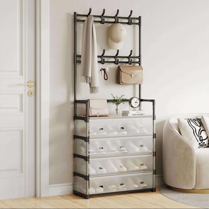 Meuble à chaussures anti-poussières pour entrée, salon, rangement domestique, organisateur de chaussures- 3 niveaux -45$