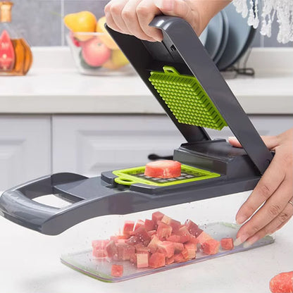 Hachoir à légumes multifonction 16 pièces, hachoir manuel pour aliments avec lames interchangeables pour fruits et légumes - 35