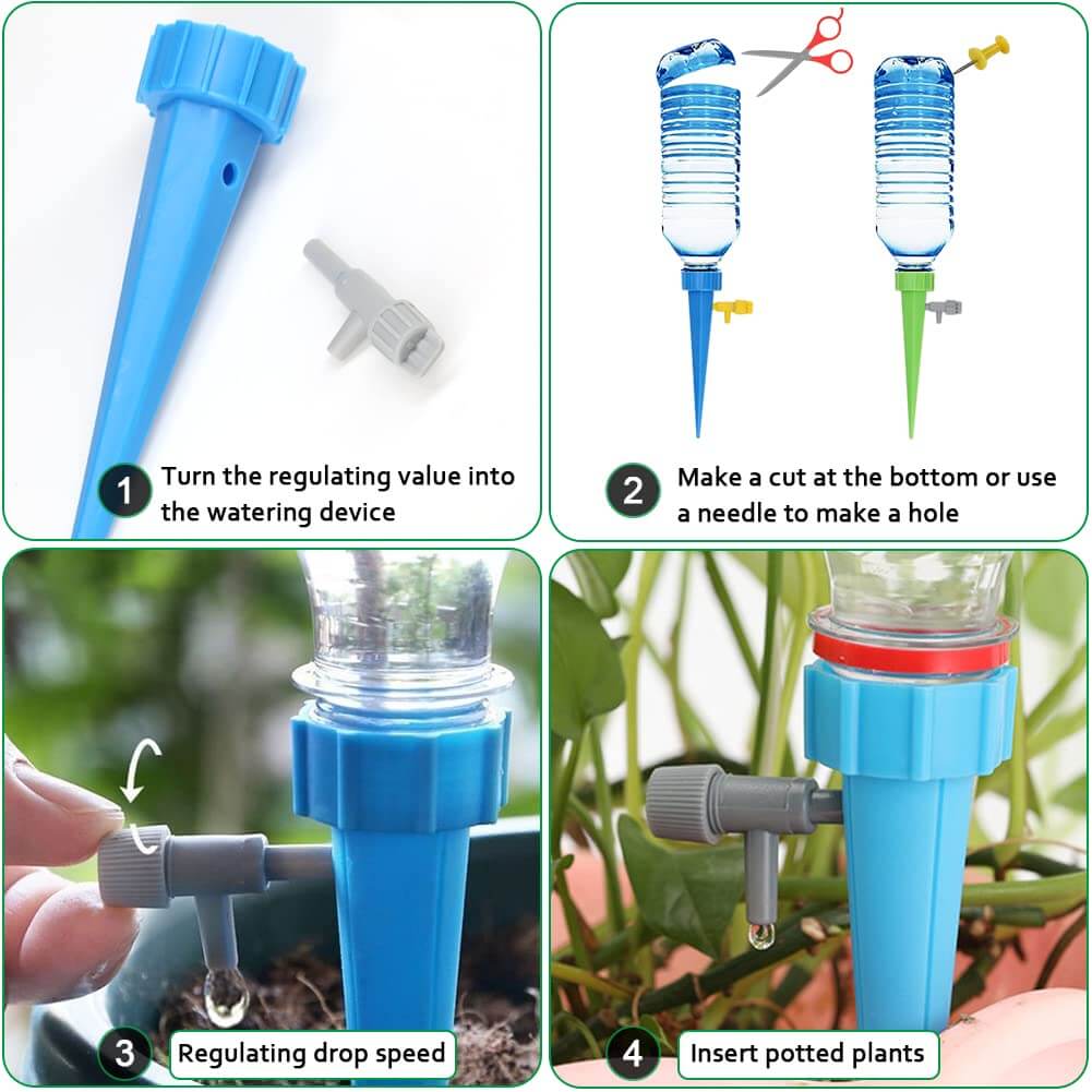 Pour toutes vos plantations- Appareils d'arrosage goutte à goutte automatique pour plantes à libération lente - Lot de 15 Pieces-35$