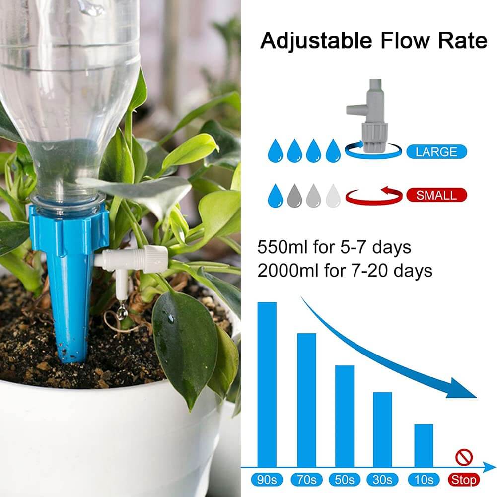 Pour toutes vos plantations- Appareils d'arrosage goutte à goutte automatique pour plantes à libération lente - Lot de 15 Pieces-35$