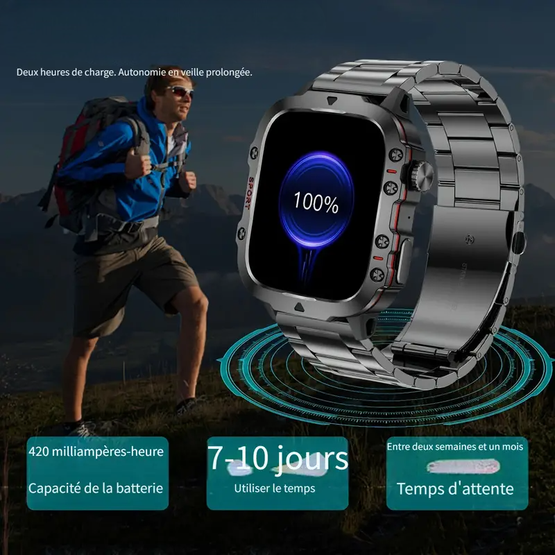 Montre intelligente sportive pour hommes