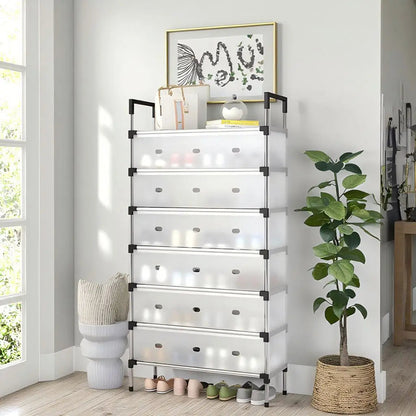 Etagère à chaussures en métal à 7 niveaux - 40$
